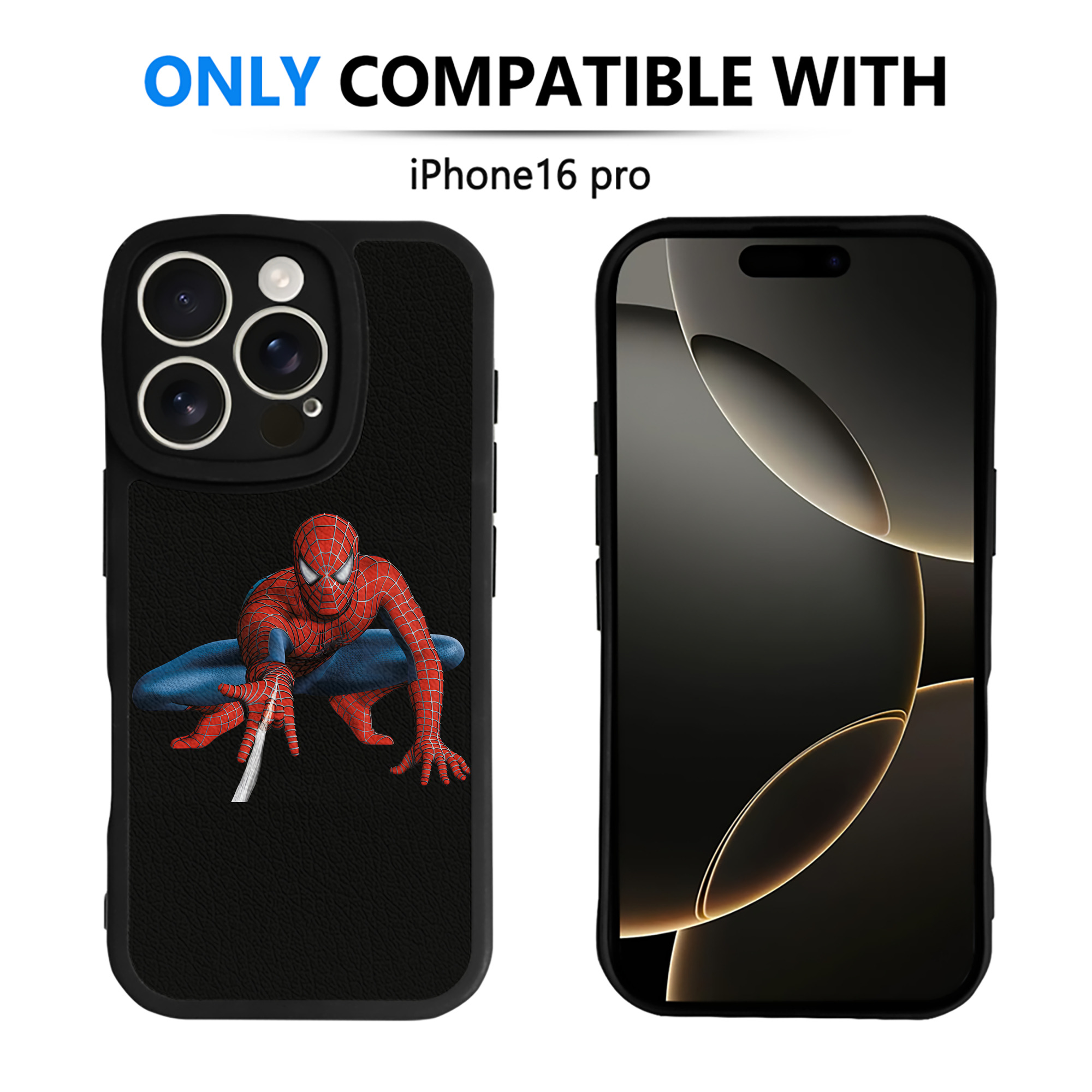 （画像用） Spider Man スパイダーマン 【iPhone 16シリーズ対応】シリコンスマホケース（レザー調） 材質：シリコン